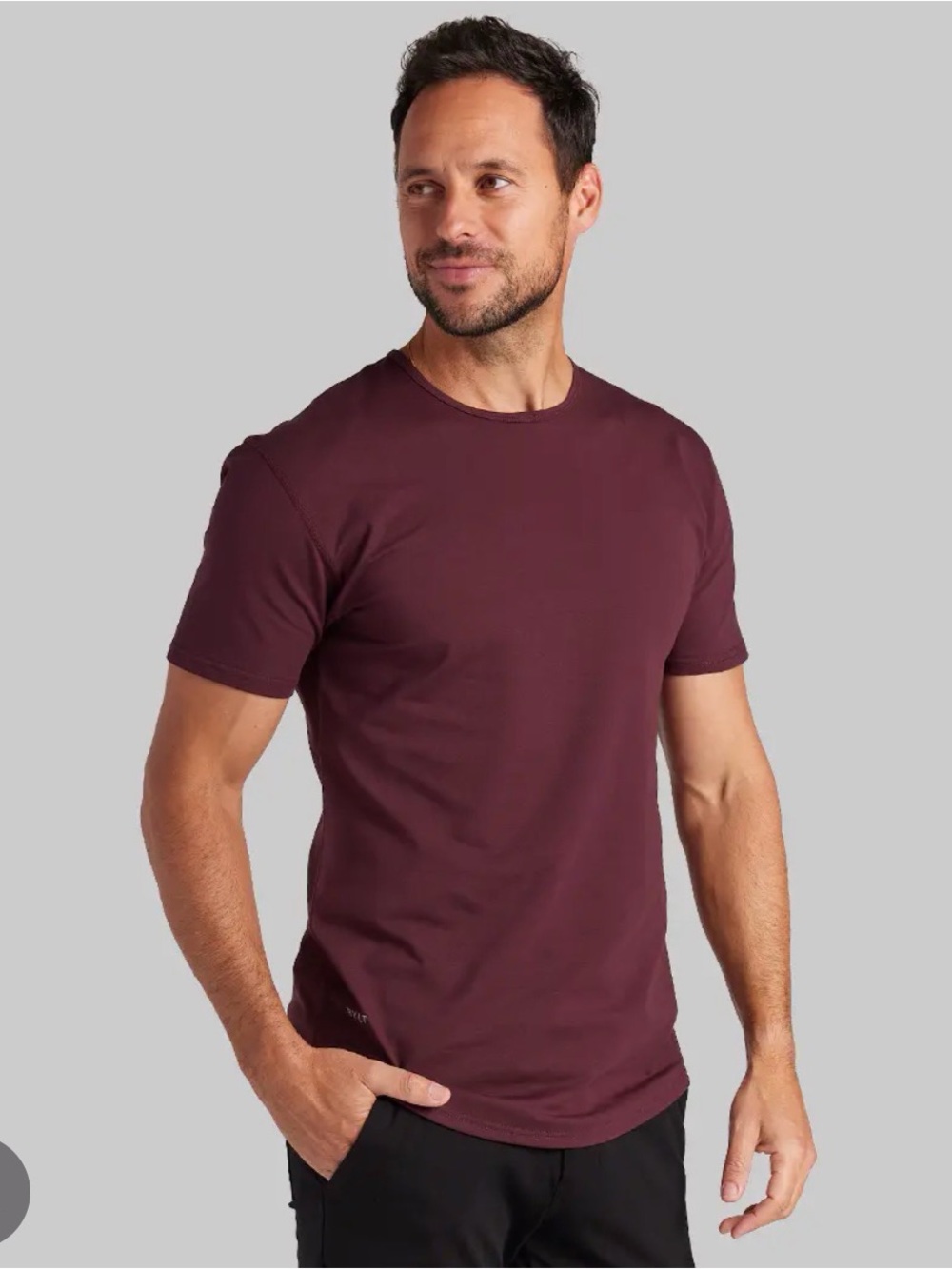 BYLT Basics Short Sleeve Crew Tee in Maroon